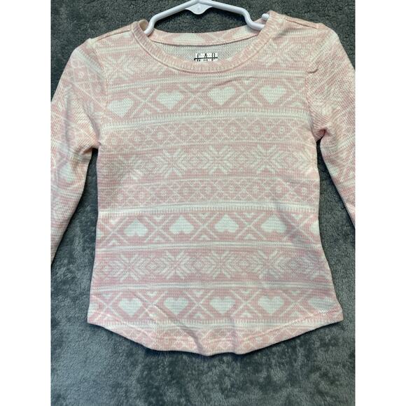 Gap Toddler Girls Pink/white Long Sleeve Multi print Henley Size 2T NWOT - Picture 2 of 6